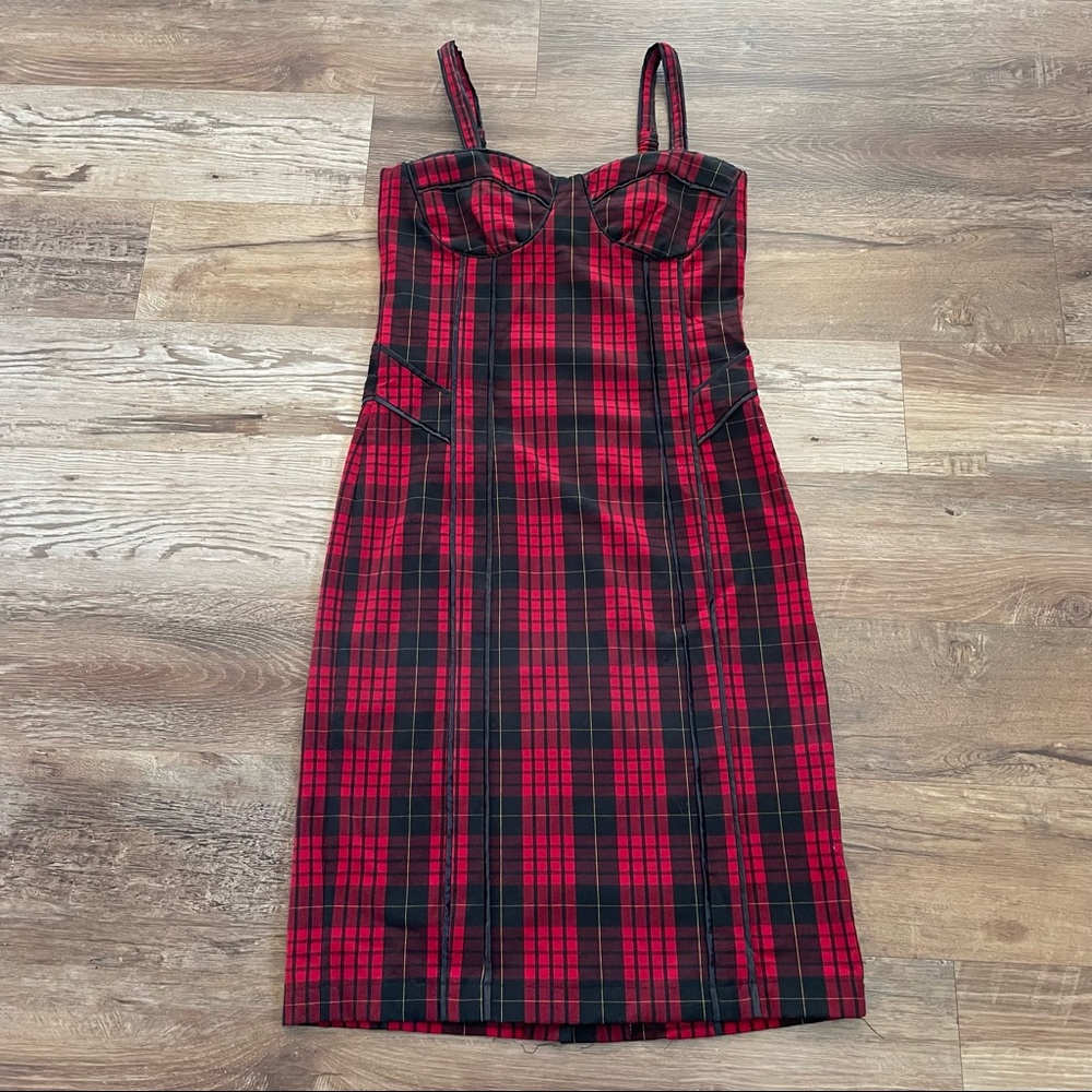 Nikibiki red plaid pin-up rebel rockabilly dress M